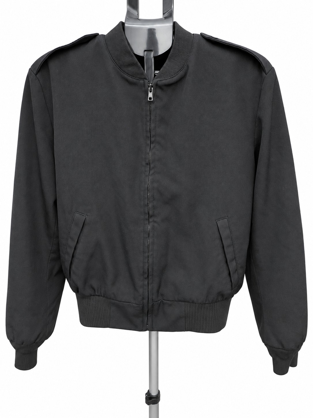 Women’s Black Bomber Jacket - Lightweight Zip Front